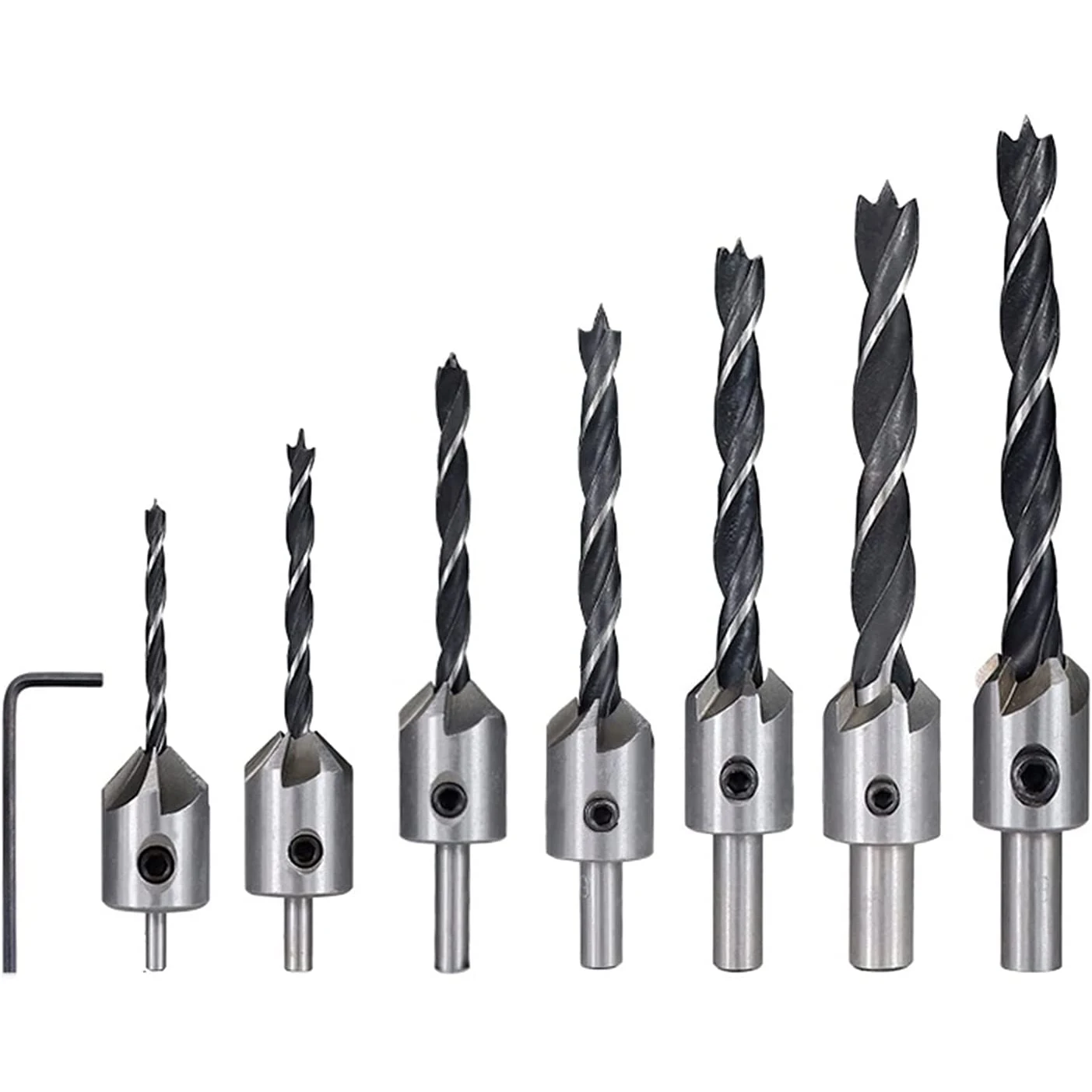 Countersink Drill Bit Set Reamer Woodworking Chamfer Counterbore Pliot Hole Cutter Screw Hole Drill 4/5/6/7/8/10mm HSS Hole Dril