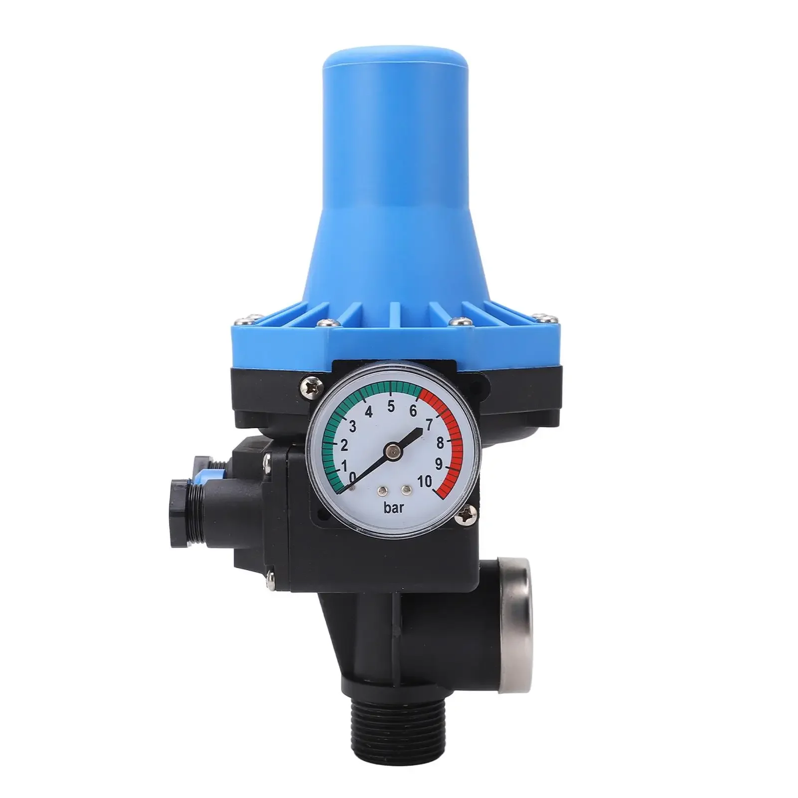 Water Pump Pressure Controller Waterproof Adjustment Automatic Water Pump Control Switch with Single Way Valve 110‑120V (0.75KW)