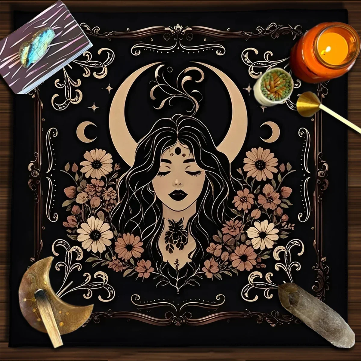 50/75/110/137cm Tarot Mat 12 Constellations Tarot Cloth Spread Tarot Reading Cloth Altar Cloth Divination Decor Astrology Oracle