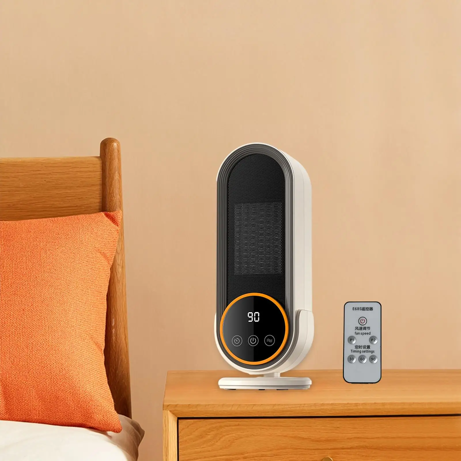 Calentador de espacio para habitación con Control remoto, calefacción rápida sin aspas, enchufe europeo de 220V, sin aspas, para escritorio de oficina, multiusos