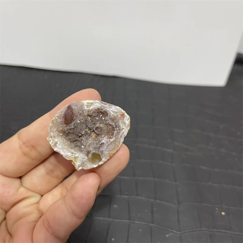 المعادن الطبيعية العقيق هول كريستال Druzy العقيق الجيود العنقودية ثقب للشفاء