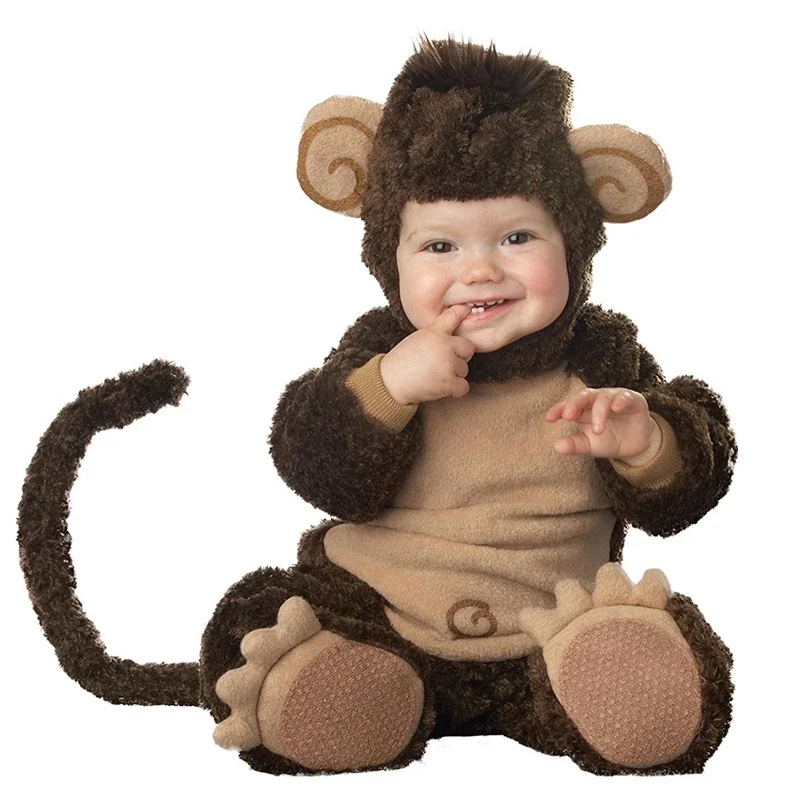 Festival Onesies for Halloween Baby's Sets Monkey Cosplay Animal Designs Ideal for Photographic and Performance Settings