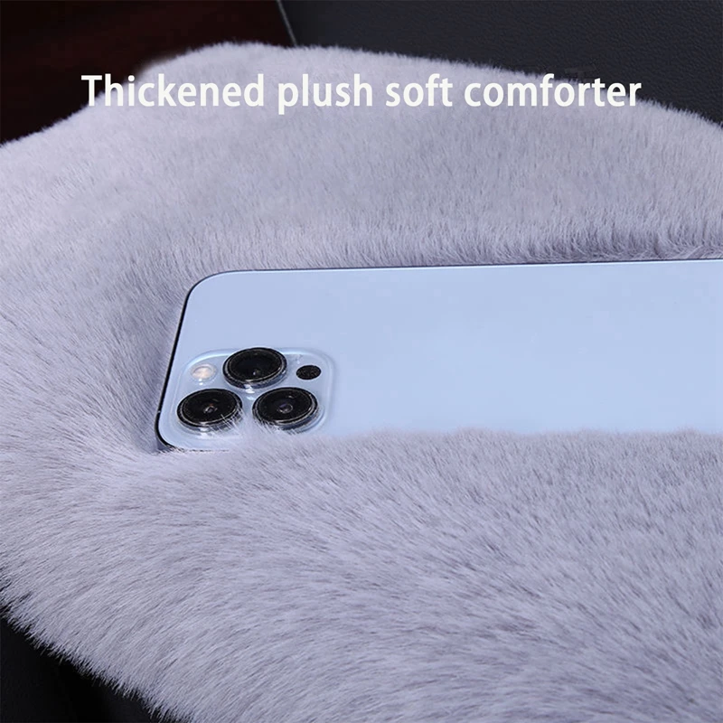 Plush Car Armrest Box Cushion Furry Warm Car Armrest Pad Car Armrest Box Cover Universal Car Decoration Interior Accessories