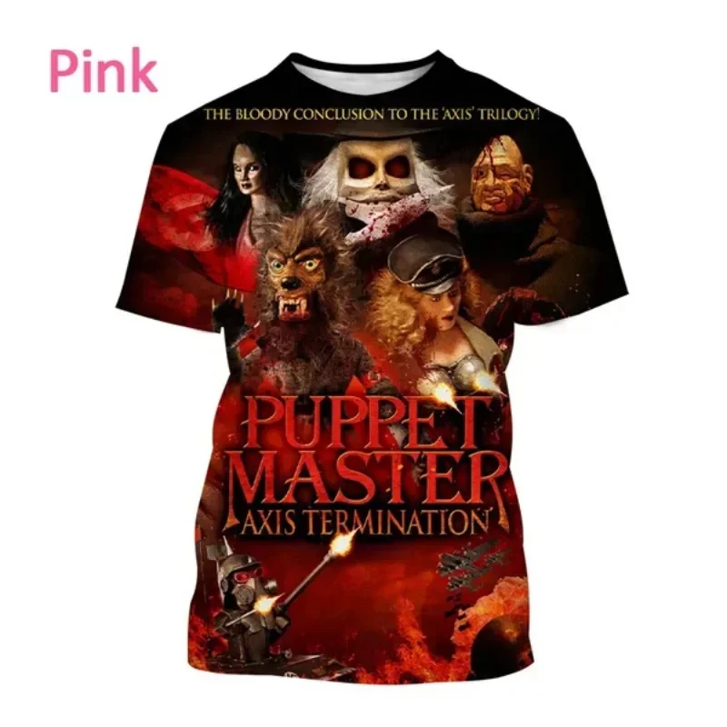 Horror Movie Puppet Master 3D Print o-collo Tshirt uomo moda Casual manica corta Hip Hop oversize Y2K abbigliamento Unisex