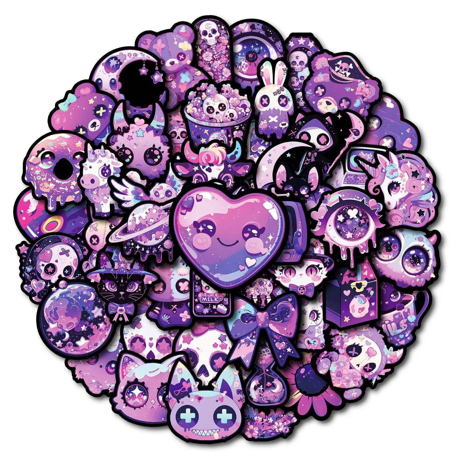 Autocollants gothiques graffitis, 10/50 pièces, stickers, cool, violet, magique, horreur, DIY, 506, pour ordinateur portable, bagages, mignon,