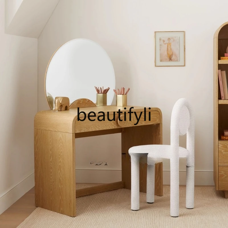 

Simple modern design Solid wood lamb wool dining chair Dresser model room Home niche back chair