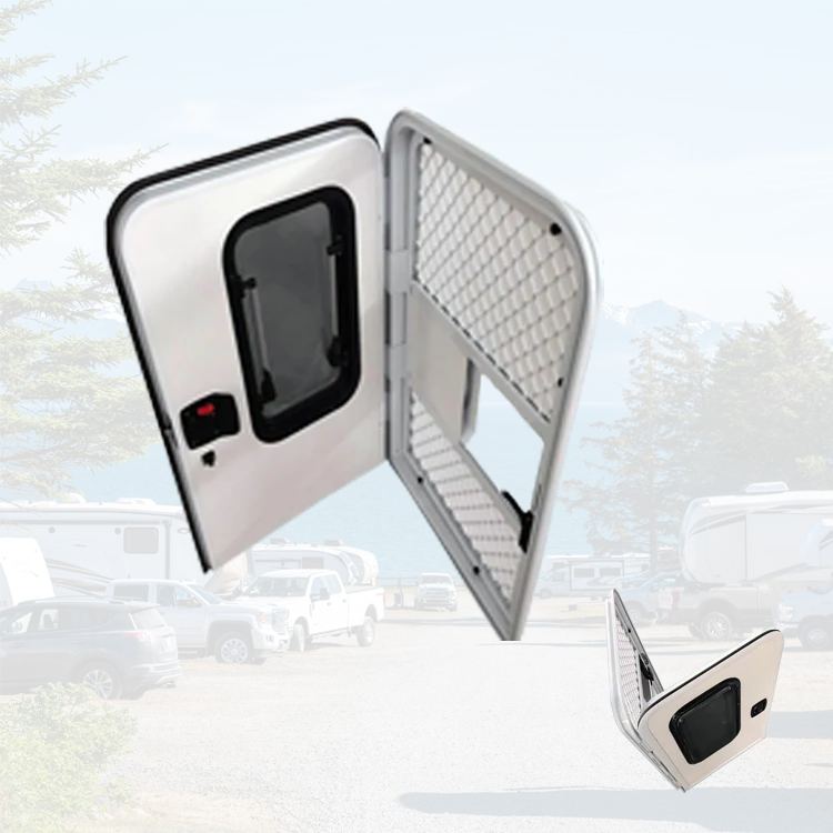 Entry door aluminum alloy Rv small door teardrop trailer doors  with push window best quality from China factory marine boat