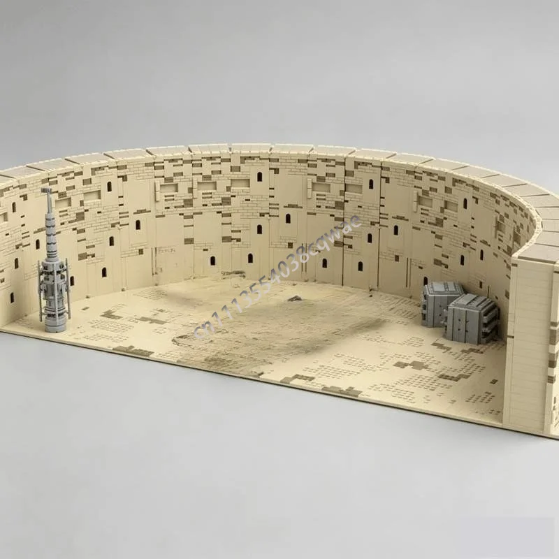 6754PCS Desert Hangar Docking Bay Model Custom Puzzle Sci-Fi Building Blocks DIY Assembly Creative Educational Toy Gift Display