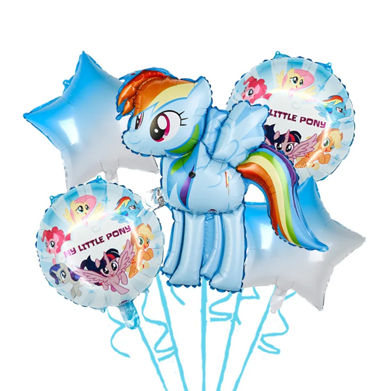 Baolima aluminum film balloon cartoon rainbow pony children\'s toy birthday party decoration set