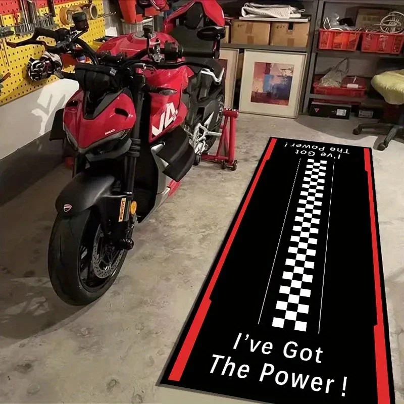 

Motorcycle Carpet Garage Mat Racing Cool Moto Display Motorcycle Display Mat Anti-slip Home Decor Long Strip Customized Rug