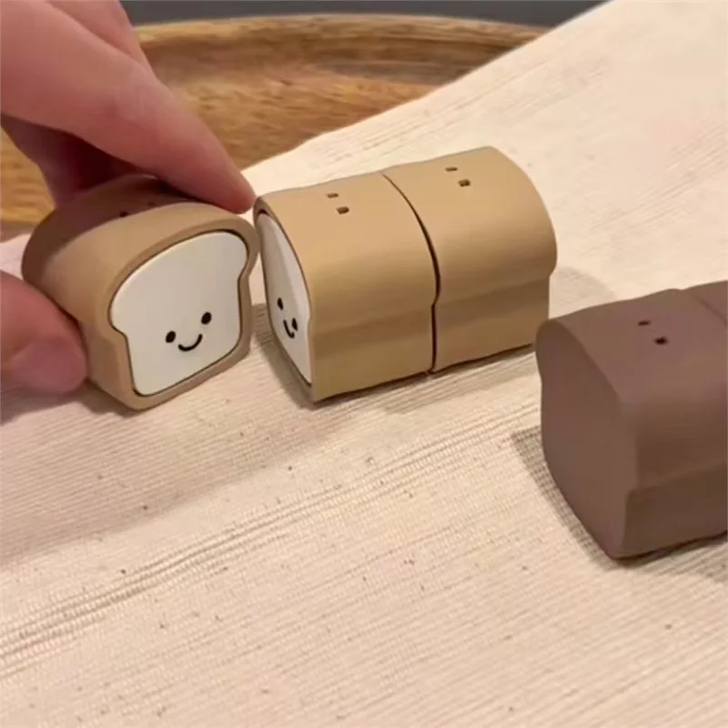 Bread Toast Button Key Creative 3D Printing Funny Decompression Backpack Pendant Small Gift Fidgets Toys Fidget Toy