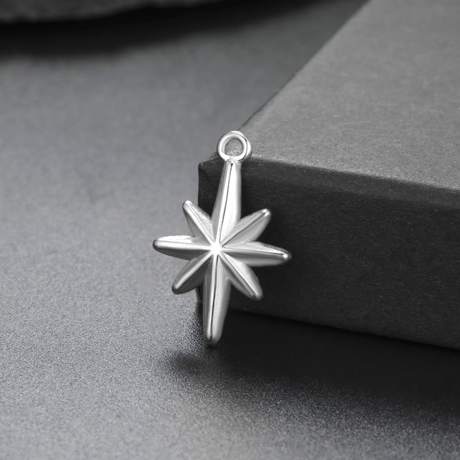 EUEAVAN 5pcs North Star Stainless Steel Pendant Charms Necklace Earrings Bracelet Jewelry Making Supplies DIY Crafts Wholesale