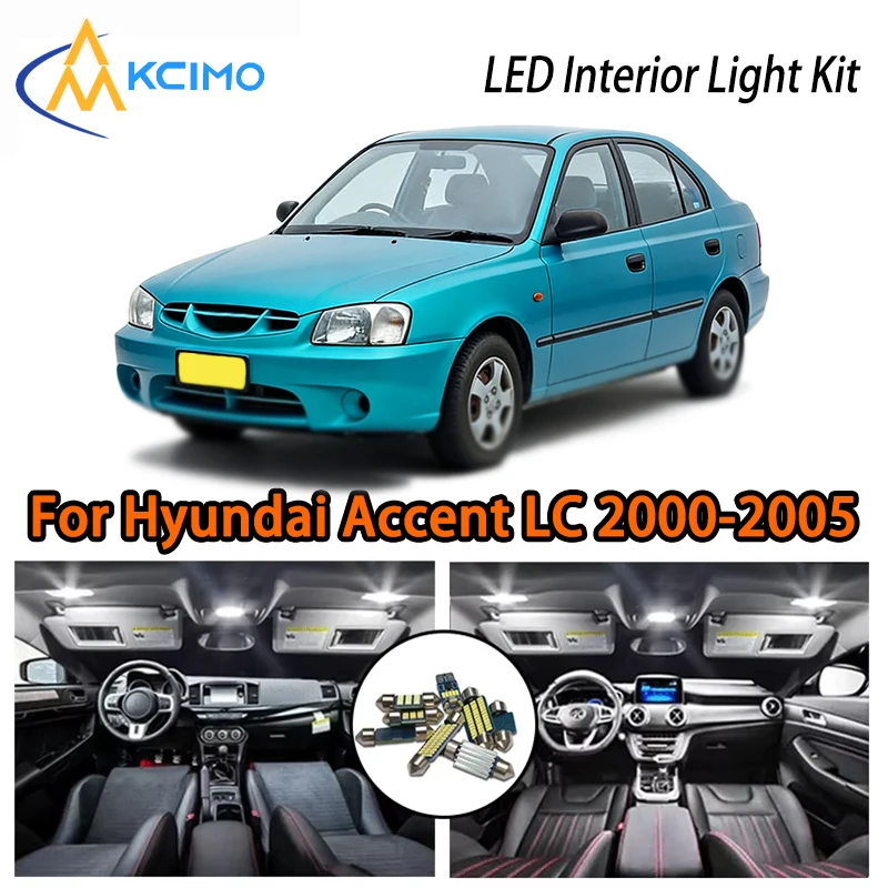 

New Atmosphere LED For Hyundai Accent LC 2000-2005, White Ice Blue Two Colors Super Bright Interior