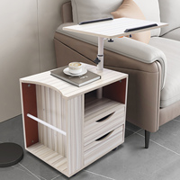 Laptop Desk Removable Bedside Table Lift Table, Bedside Storage Desk Household Multifunctional Lifting Table