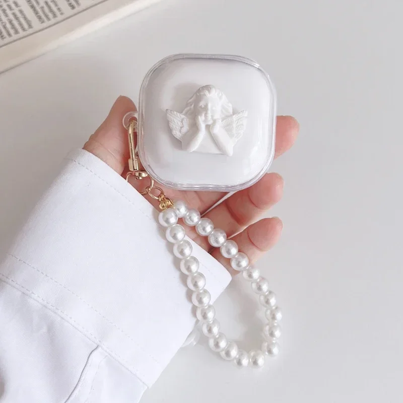 สําหรับ Baseus E16 กรณีน่ารัก Love/Angel จี้ซิลิโคนโปร่งใส TPU หูฟังสําหรับ BASEUS E16 ฝาครอบ