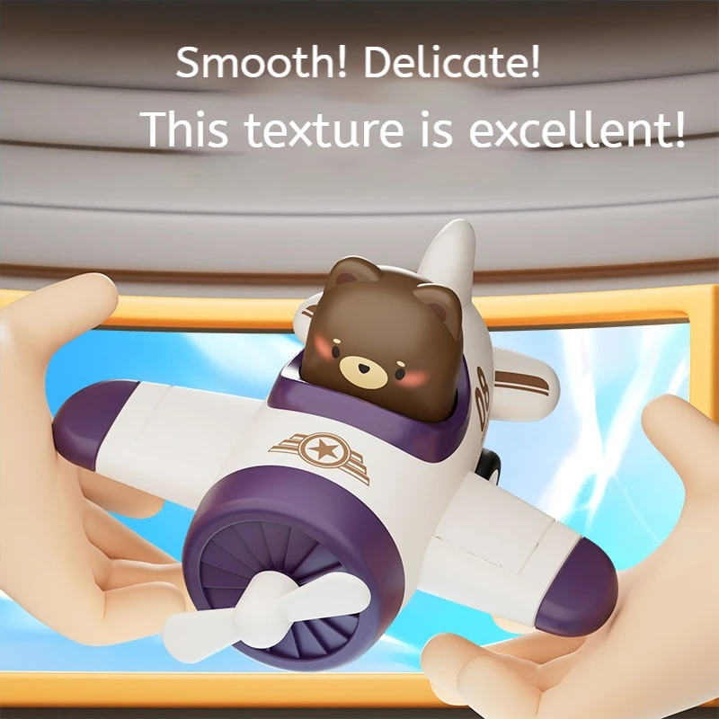 Bambino Press and Go Aereo Cartoon Baby Mini Modello di aereo con ruote Giocattoli Divertenti giocattoli interattivi genitore-figlio Regali per bambini