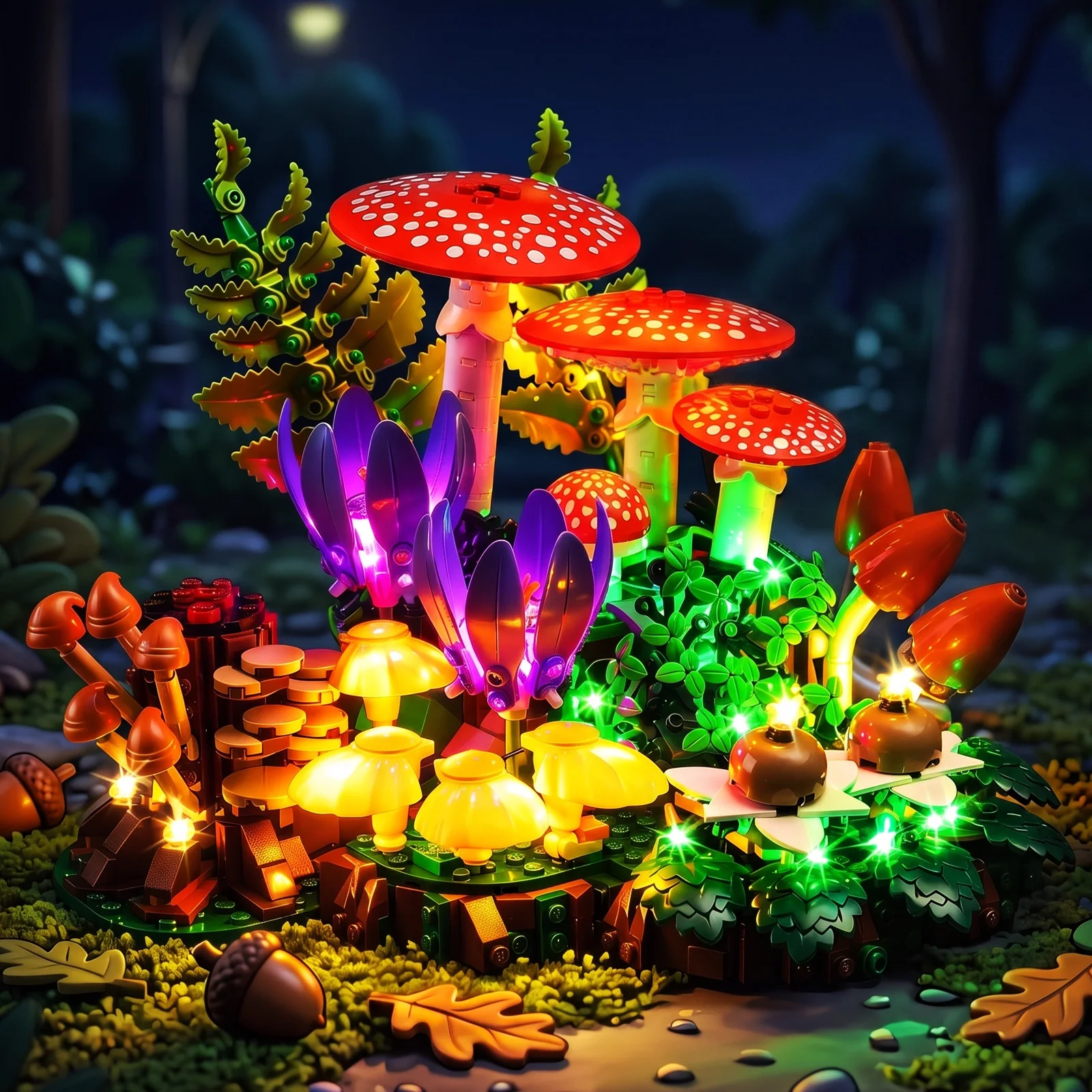 Kyglaring LED Light Kit Suitable for Lego Woodland Mushrooms 11505 Building Blocks Not Include Lego Building