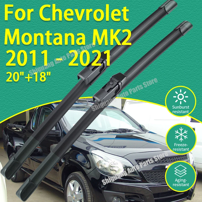 Limpiaparabrisas Delanteros con Revestimiento de Silicona para Chevrolet Montana MK2 2011-2021, Accesorios para Limpiaparabrisas, 2012 2013
