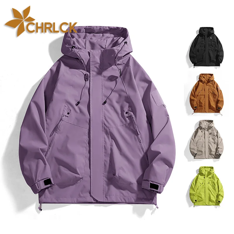 

CHRLCK Unisex Outdoor Waterproof Jacket Windbreaker Coat Autumn Breathable Fishing Camping Windproof Jackets Men Women Clothing