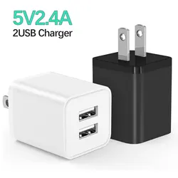 Mobile Phone Charger 5v2.1a Mini Dual Port Power Adapter US Standard Suitable for USB Charging Head