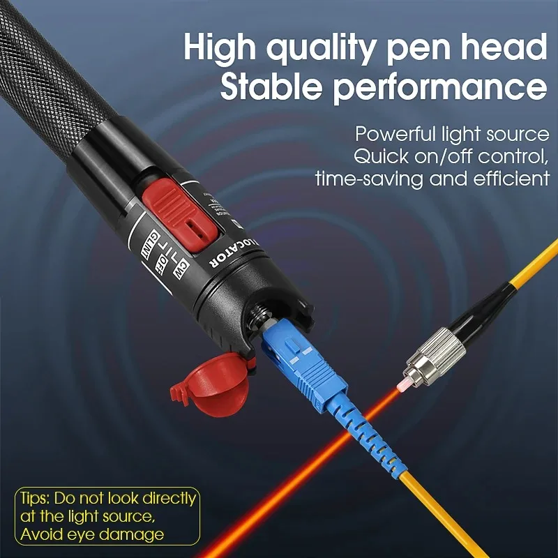 FTTH Fiber Optic Cable Tester Pen 50MW Visual Fault Locator SC/FC/ST 2.5mm Interface VFL 50KM Range