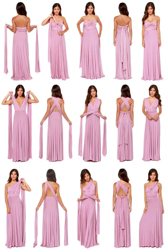 2026 Sexy Damen Multiway Wickel-Convertible Boho Maxi Clubkleid Bandage Langes Kleid Party Brautjungfern Infinity Robe Longue Damen – Detail 3