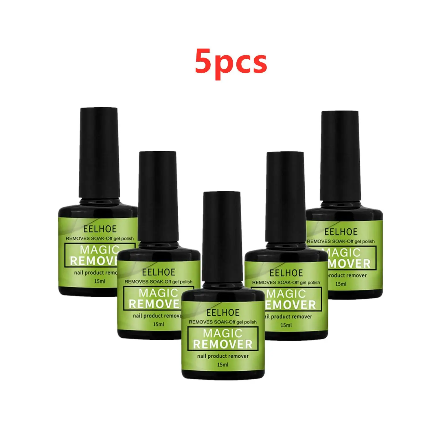 5pcs 15ml Magic Fast Remover Nail Gel Polish Remover UV Polish Magic Varnish Gel Permanent Gel Delete Burst Nail Semi Polish