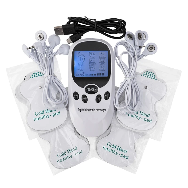 

Tens Unit EMS Massager Electric Muscle Stimulator Pulse Back Neck Electrode Massage Pads Health Therapy Machine