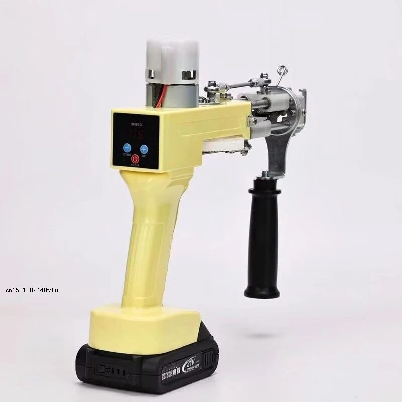 PracticalCordless Tufting Gun Starter Kit Digital Display 2in1 Cut & Loop Pile Rug Tufting Gun 200W with Battery and Carpet T 21