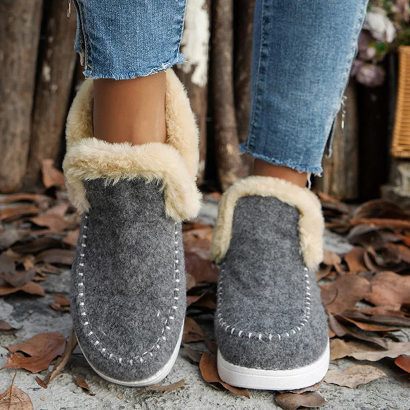 Schnee frauen Stiefel Plüsch Frau Schuhe Slip Auf Frauen Schuhe Plus Größe Stiefeletten Plattform Neue Botas Mujer frauen winter Schuhe – Detail 4