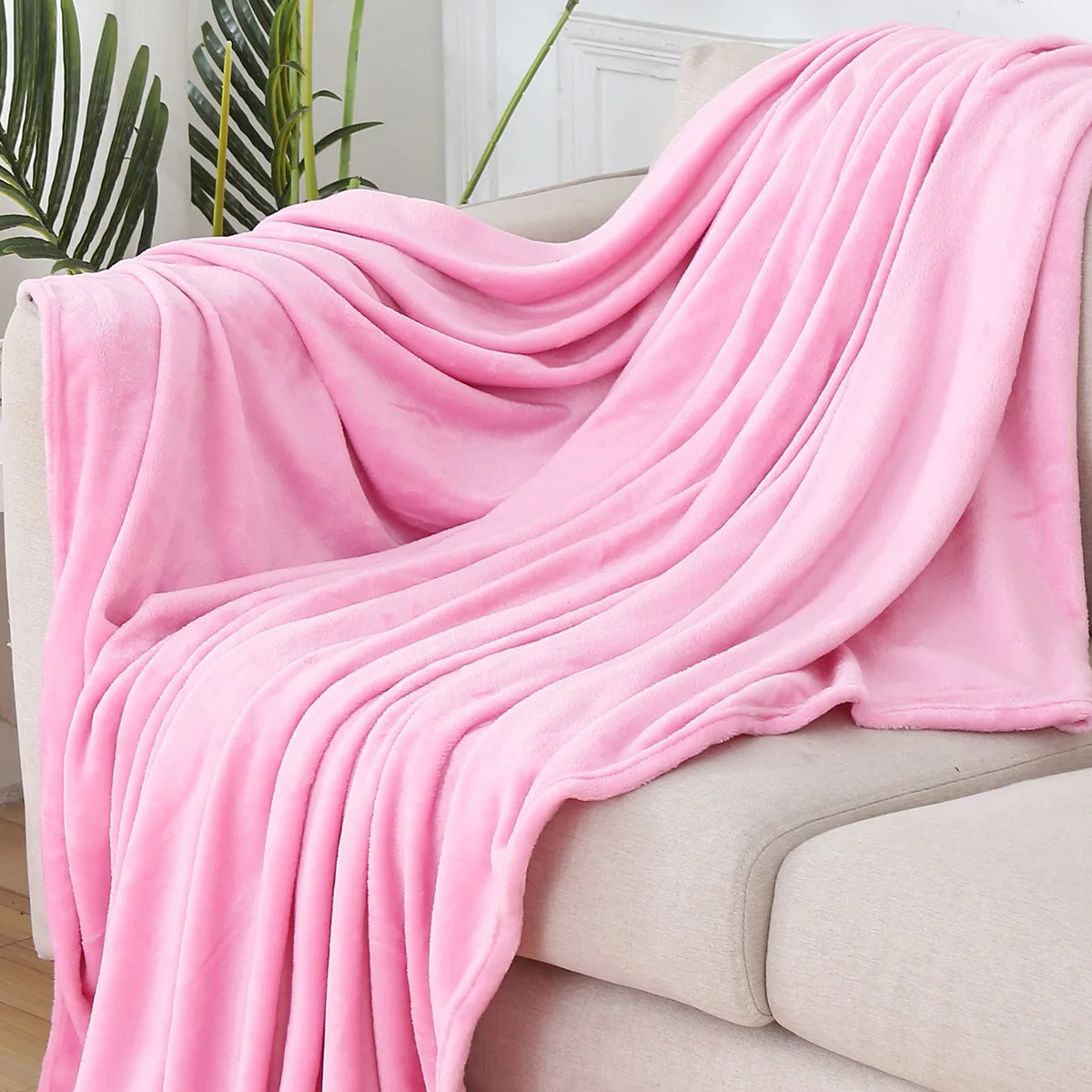 1pc Throw Blanket for Couch,Soft Fuzzy Fluffy Blanket for Bed and Sofa