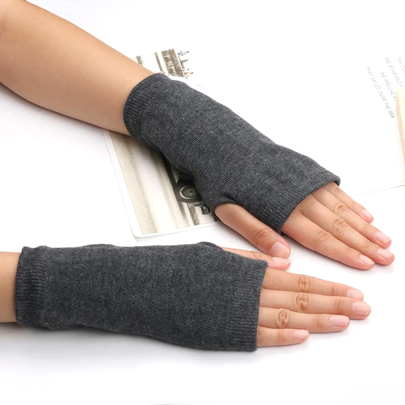 Đen Punk Cổ Tay Dài Nữ Fingerless Gloves Nam Darkly Ninja Thể Thao Ngoài Trời Hip-Hop Găng Tay Co Giãn Thoáng Mát Ngắn Cotton găng Tay Hở Ngón