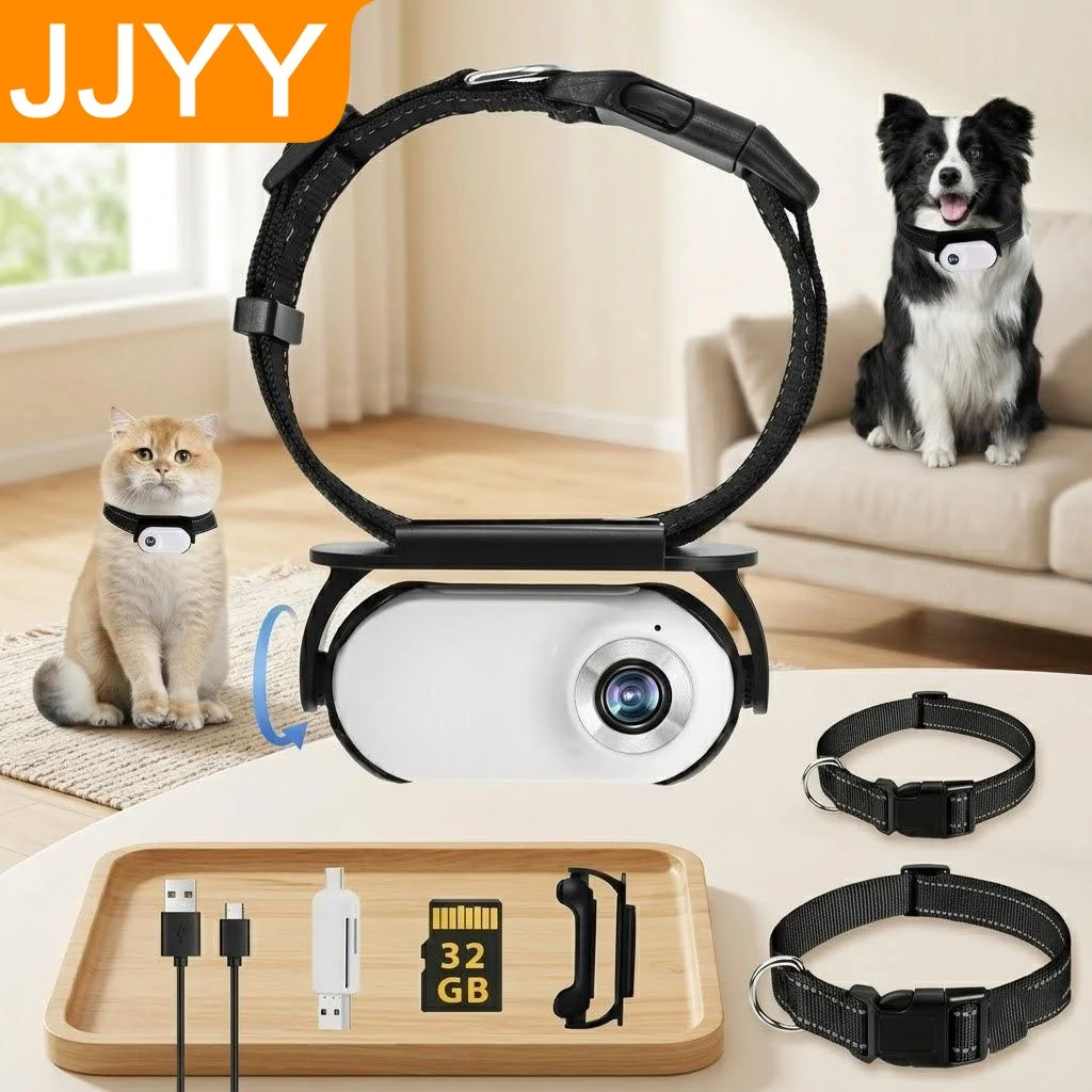 

Wireless Mini Pet Camera Collar 1080P HD for Dogs Cats Indoor Outdoor Sports Action Video Recording Dog Accessories
