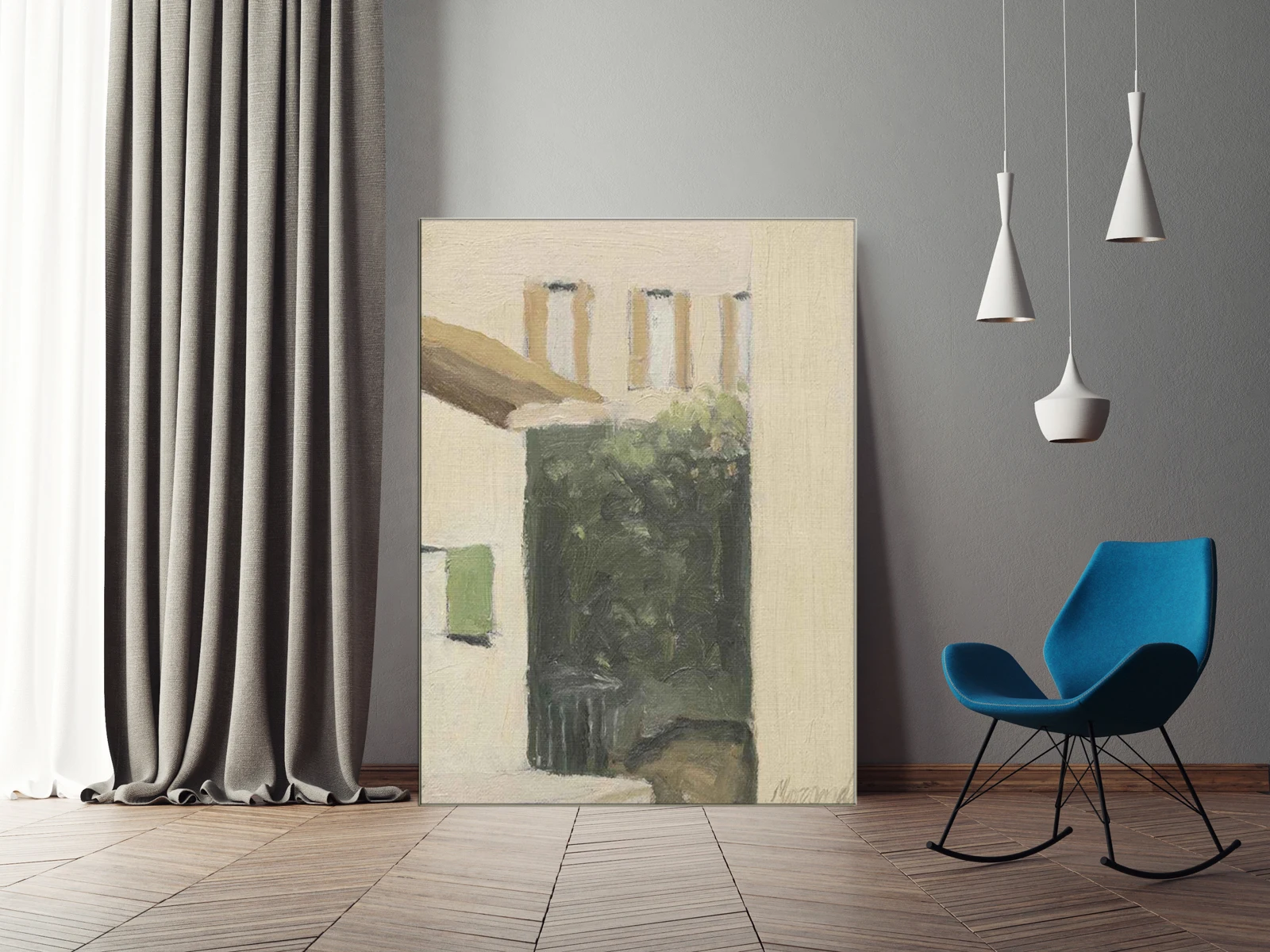 100% Handmade Giorgio Morandi Cortile di via Fondazza 1956 Famous Oil Painting Canvas Nordic Minimalist Landscape Wall Art