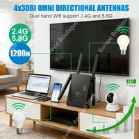 WiFi Booster 1200M Wifi Repeater 5GHz Wireless Router 2.4Ghz Access Point Long Signal Amplifier Range Extender for Home Office