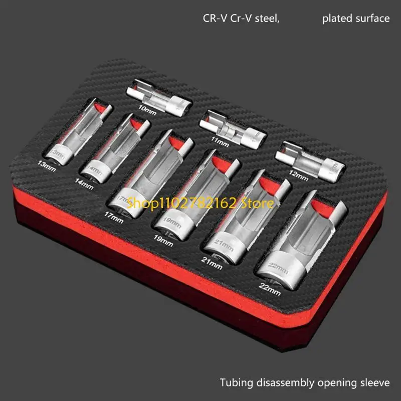

547B 9Pcs Oxygen Sensors Socket Set, Automotive Sending Unit Sensors Socket Set,10-22mm Disassembly Socket