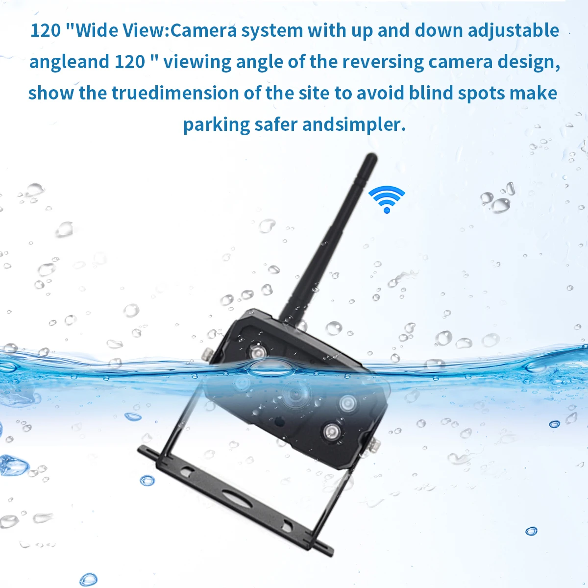 7 pulgadas Quad Wireless 1080P impermeable IP68 Ir visión nocturna cámara de visión trasera de respaldo y sistema de Monitor para RV/remolque/camión