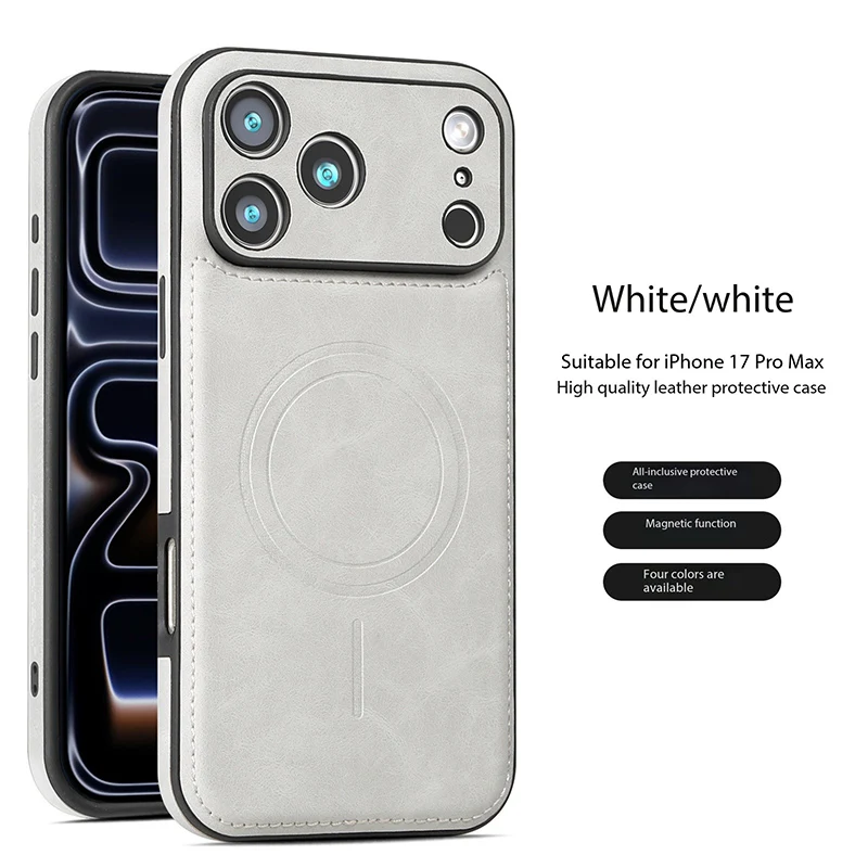 Luxuriöse Starke Magnetische Lederhülle für Apple iPhone 18 17 Pro Max 16 15 14 Plus 13 12 18Pro Kabellose Stoßfeste MagSafe-Hülle – Detail 14