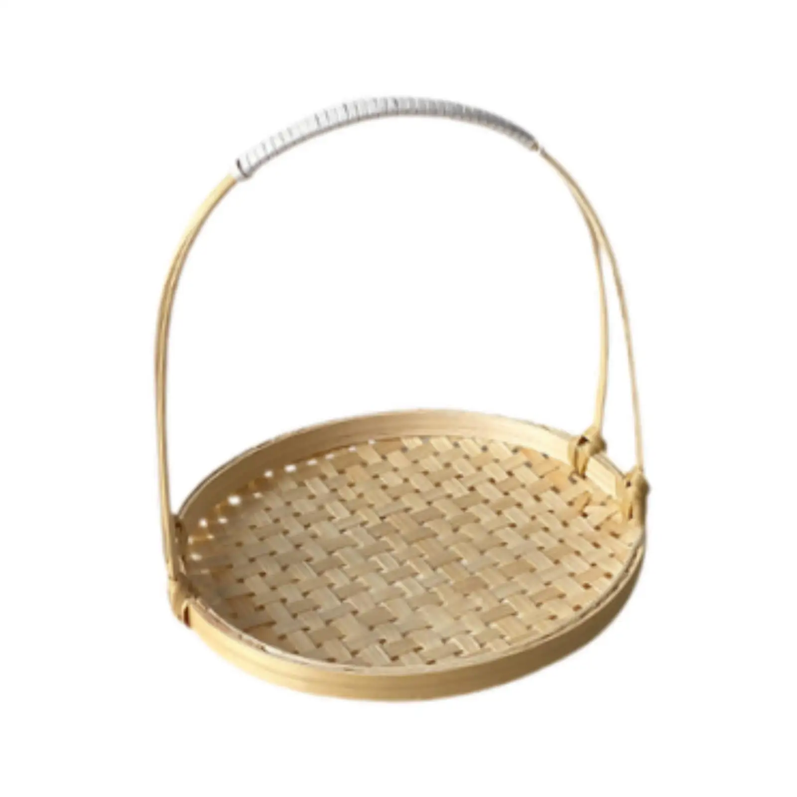 Woven Fruit Basket Multifunction Holder Food Storage for Desk Kitchen Picnic