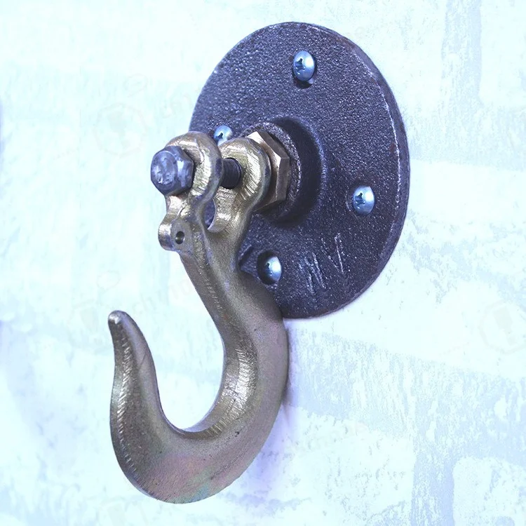 Wrought Iron Heavy Duty Wall Hook Creative Door Back Hanger For Clothes Mop Kitchen Bathroom Decor