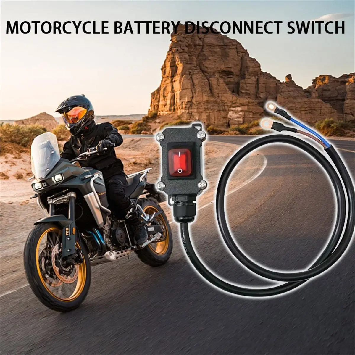 Compatible 12V Motorcycle Battery Cut Off Switch High Power Waterproof ABS Switch with 30cm Copper Cable for Twin Cylinder Bikes view 6