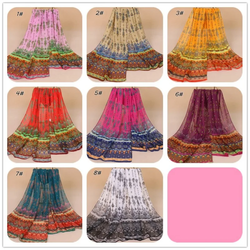 New Summer Chiffon Breathable Indian Style Thin Silk Women\'s Popular Sun Protection Small Gauze Kerchief Scarf