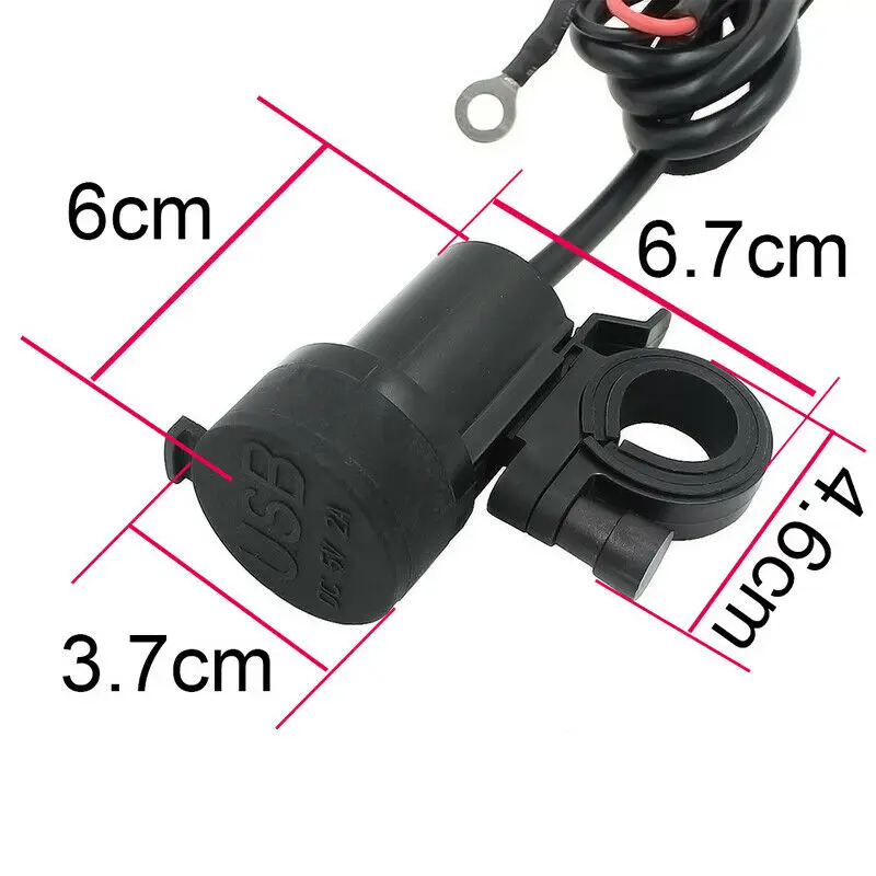 5V/3.1A Waterproof Cover Dual USB Motorcycle ATV Charger Universal Power Adapter Socket for Motorcycle ATV