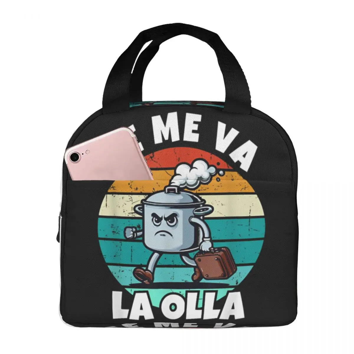 Öğle yemeği çantaları Se Me Va La Olla termal soğutucu taşınabilir piknik seyahat komik İspanyolca şakalar tuval yemek kabı gıda saklama torbaları