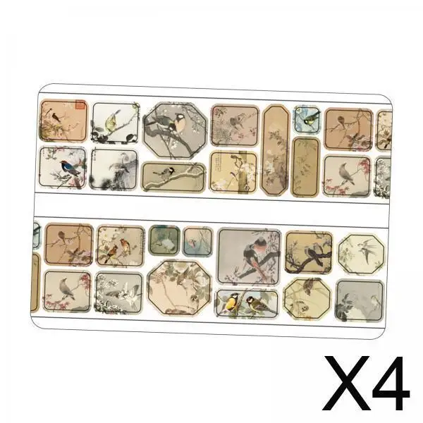 

4x Scrapbooking Stickers Background Journaling Stickers Aesthetic Washi Tape Craftting Stickers for Gift Wrapping Album Crafting