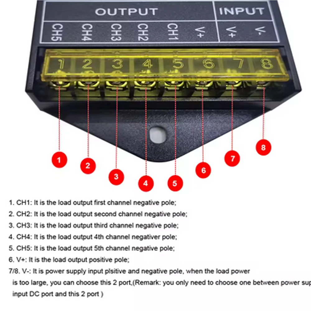 DC12V/24V USB 5Channel TC420SJ Time programable RGB LED strip Controller TC420 update Total Output 20A Common Anode Programmable