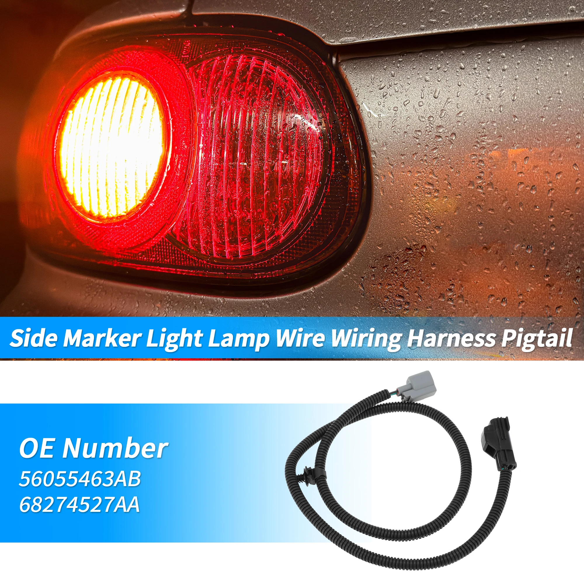 

X Autohaux No.56055463AB Side Marker Light Wiring Harness for Jeep Wrangler 2007-2018