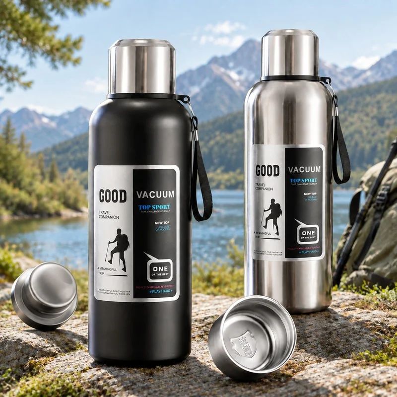 Large Capacity Thermal Flask for Coffee and Tea, Insulated Stainless Steel Travel Mug for Hot and Cold Beverages
