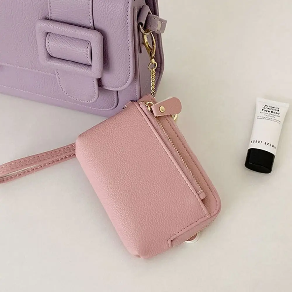 

Retro Multi Card Slots Women Short Wallet Zipper Multifunctional Pu Coin Purse Portable Solid Color Lipstick Storage Bag Women