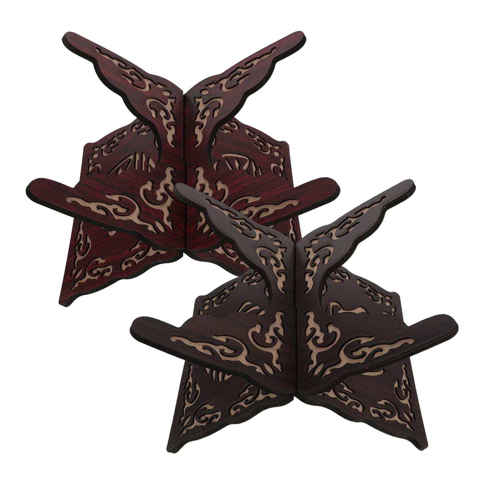 

2Pcs Hand Carved Wooden Book Stand Folding Scripture Holder Bible Reading Rest Stable Decorative Book Holder for Textbooks